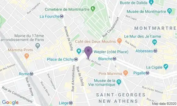 Localisation Paris Place Clichy - 75009