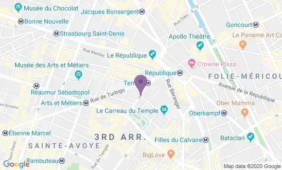 Localisation Paris Temple - 75003