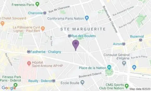 Localisation Paris Sainte Marguerite - 75011