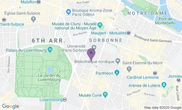 Localisation Paris Sorbonne - 75005