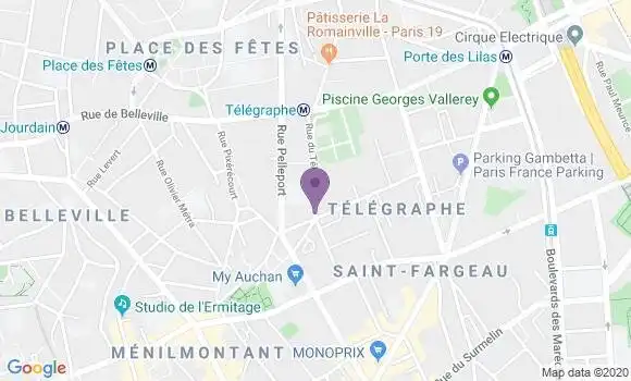 Localisation Paris Telegraphe - 75020
