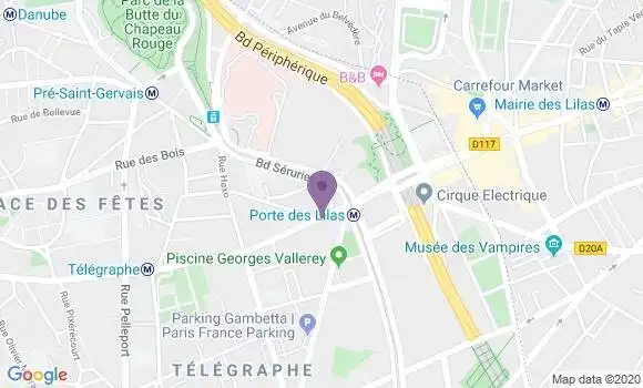 Localisation Paris les Tourelles - 75019