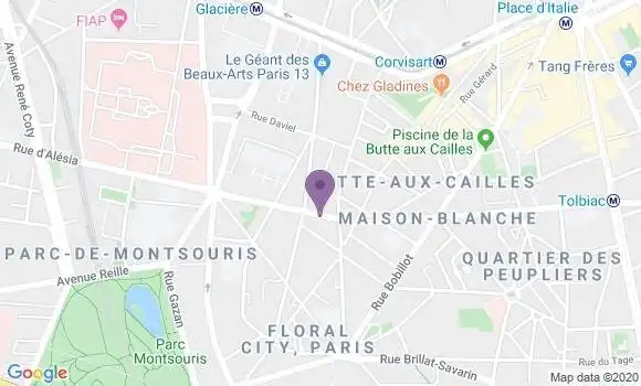 Localisation Paris Butte Aux Cailles - 75013