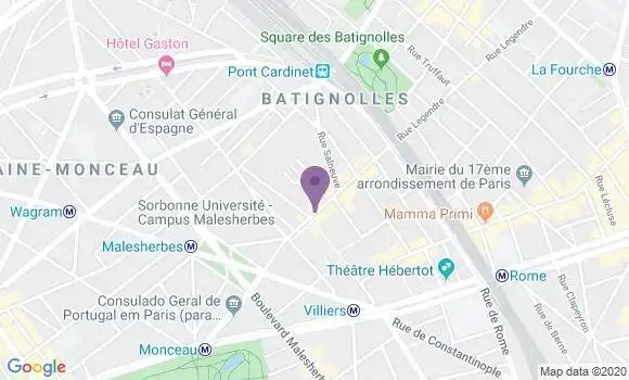 Localisation Paris Debussy - 75017