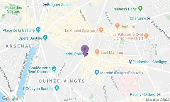 Localisation Paris Faubourg Saint Antoine - 75012