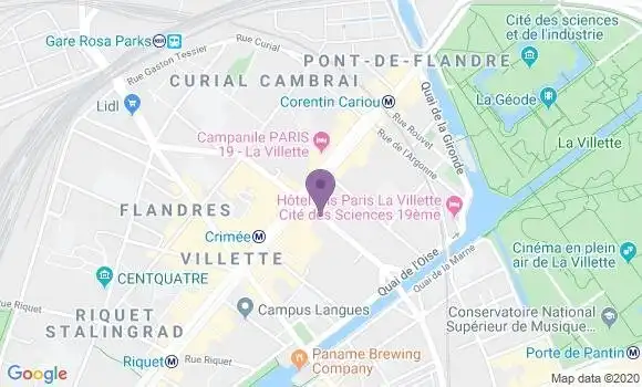 Localisation Paris Ourcq - 75019