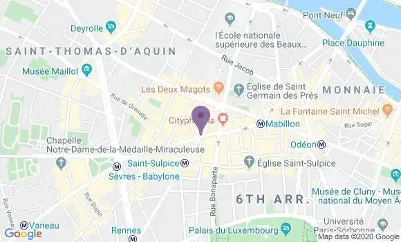 Localisation Paris Saint Germain des Pres - 75006