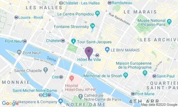 Localisation Paris Hotel de Ville - 75004
