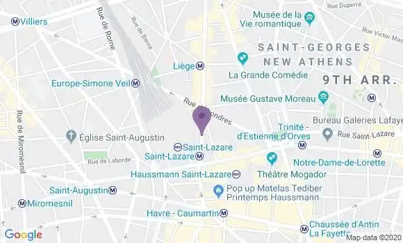 Localisation Paris Saint Lazare - 75008