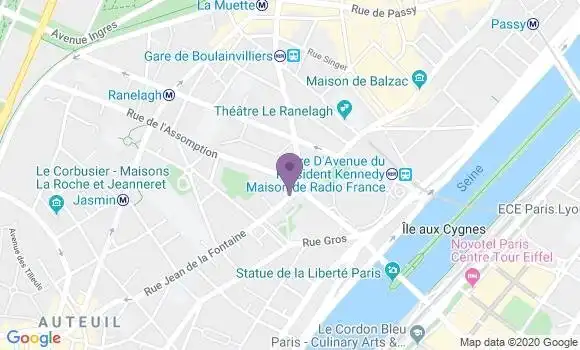 Localisation Paris la Fontaine - 75016