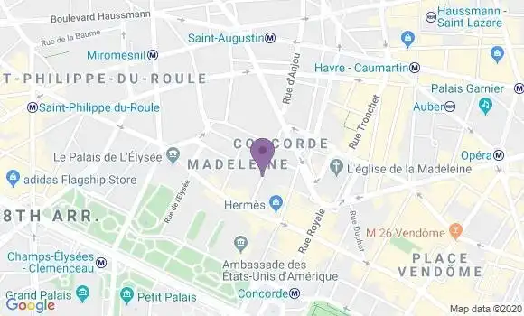 Localisation Paris Anjou - 75008