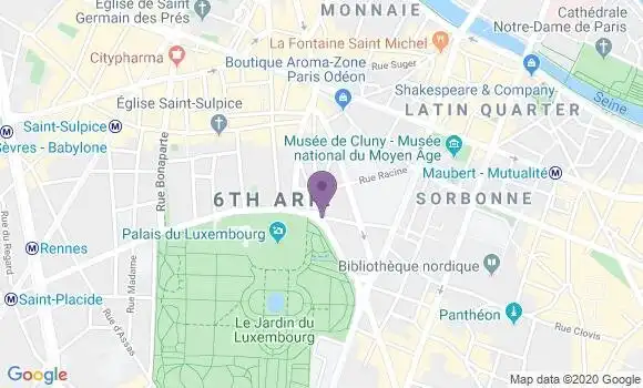Localisation Paris Palais du Luxembourg - 75006