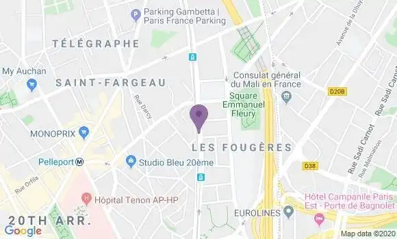 Localisation Paris Saint Fargeau - 75020