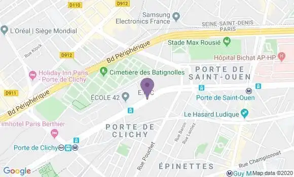 Localisation Paris Bessieres - 75017