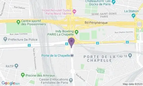 Localisation Paris Porte de la Chapelle - 75018