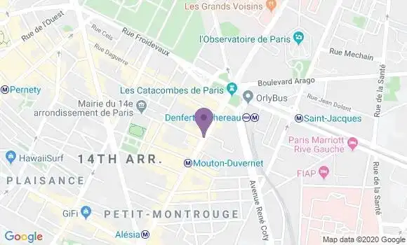 Localisation Paris Denfert Rochereau - 75014