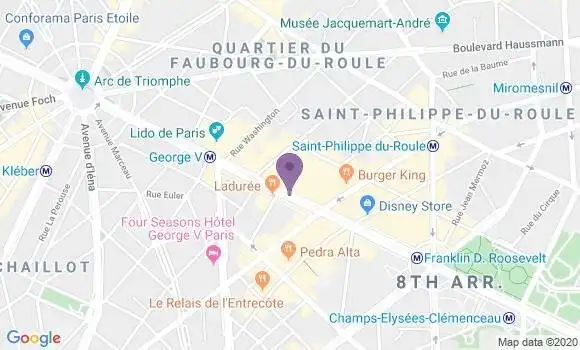 Localisation Paris Champs Elysees - 75008