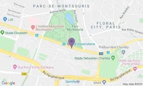 Localisation Paris Cite Universitaire Bp - 75014