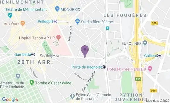 Localisation Paris Edith Piaf - 75020