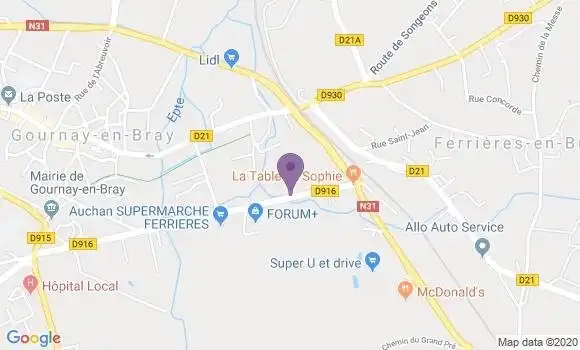 Localisation Ferrieres En Bray Ap - 76220