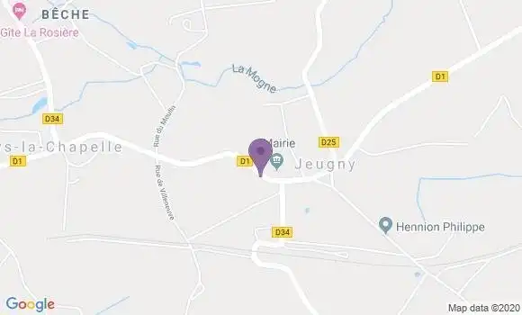 Localisation Jeugny Ap - 10320