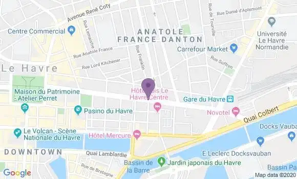 Localisation Le Havre Palais de Justice - 76600