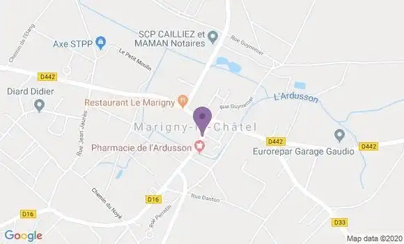 Localisation Marigny le Chatel - 10350