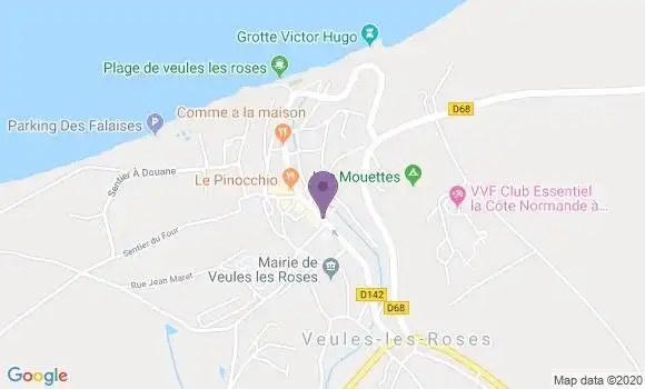 Localisation Veules les Roses Bp - 76980