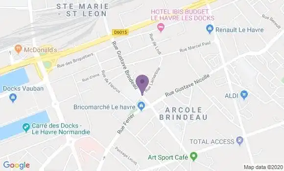 Localisation Le Havre Brindeau Bp - 76600