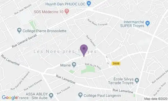 Localisation Les Noes Pres Troyes Bp - 10420