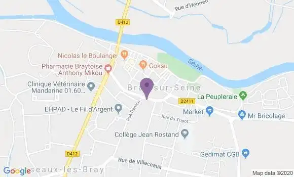 Localisation Bray sur Seine - 77480