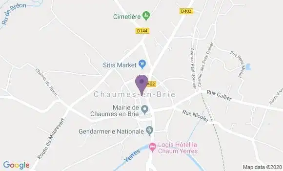 Localisation Chaumes En Brie Bp - 77390
