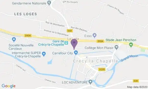 Localisation Crecy la Chapelle - 77580