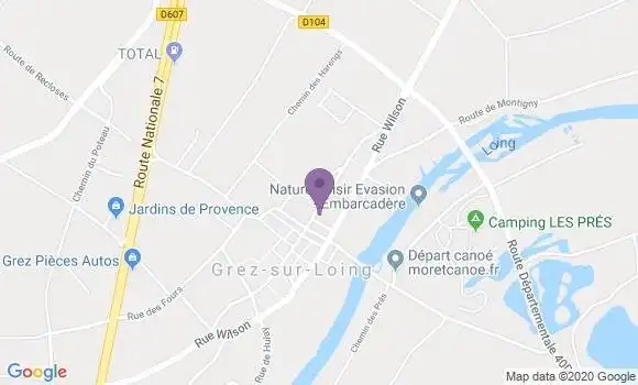 Localisation Grez sur Loing Bp - 77880