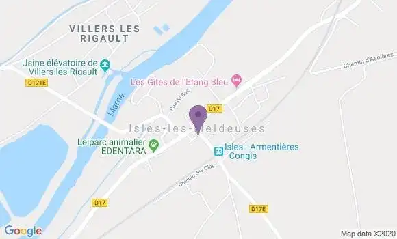 Localisation Isles les Meldeuses Bp - 77440