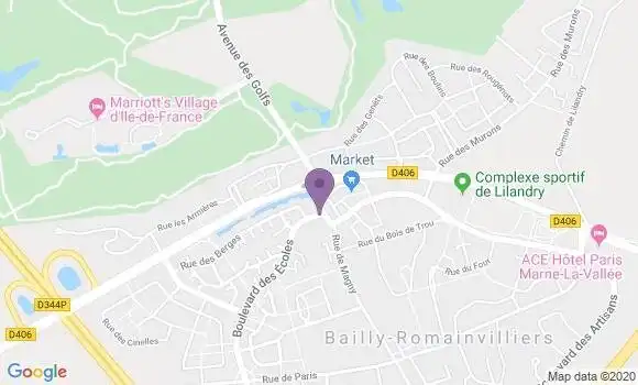 Localisation Bailly Romainvilliers - 77700