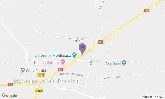 Localisation Montceaux les Provins Ap - 77151