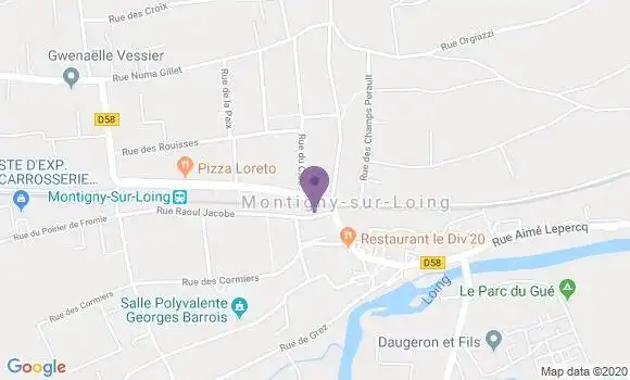 Localisation Montigny sur Loing - 77690