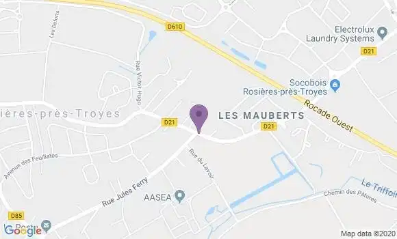 Localisation Rosieres Pres Troyes Bp - 10430