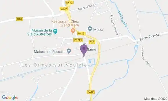 Localisation Les Ormes sur Voulzie Bp - 77134