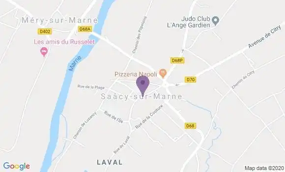 Localisation Saacy sur Marne Bp - 77730
