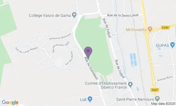 Localisation Saint Pierre les Nemours Bp - 77140