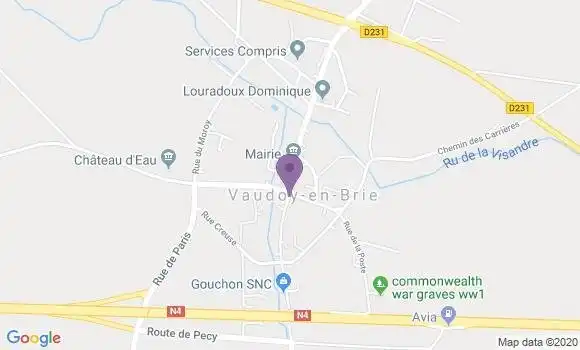 Localisation Vaudoy En Brie Ap - 77141