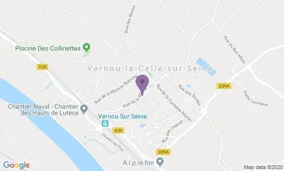 Localisation Vernou la Celle Ap - 77670