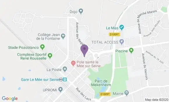 Localisation Le Mee sur Seine Courtilleraies Bp - 77350