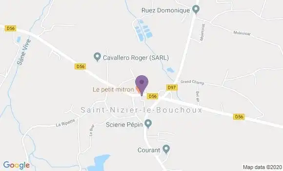 Localisation Saint Nizier le Bouchoux Ap - 01560
