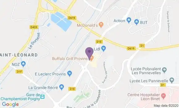Localisation Provins Champbenoist Bp - 77160
