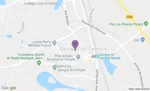 Localisation Savigny le Temple - 77176