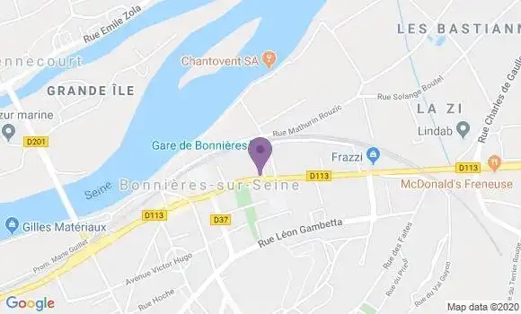 Localisation Bonnieres sur Seine - 78270