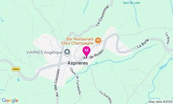 Localisation Asprieres - 12700